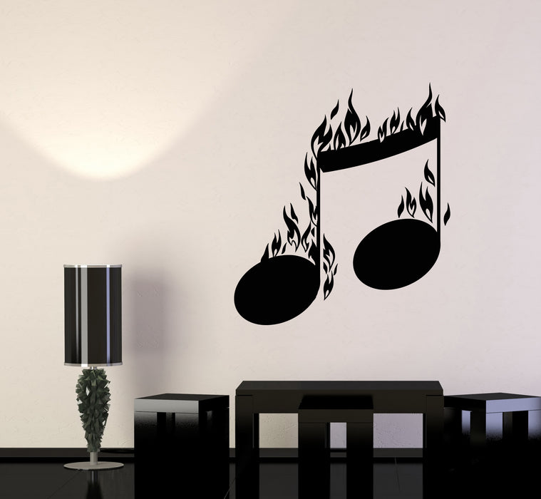 Vinyl Wall Decal Abstract Fire Note Hot Music Club Tracks Stickers Mural (g1390)