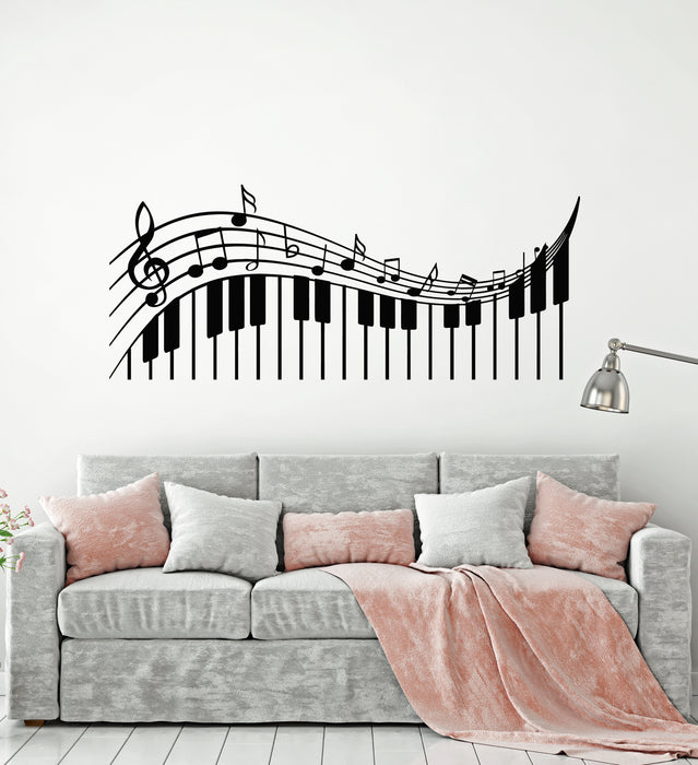 Vinyl Wall Decal Treble Clef Musical Keys Music Piano Notes Pianoforte Stickers Mural (g1496)