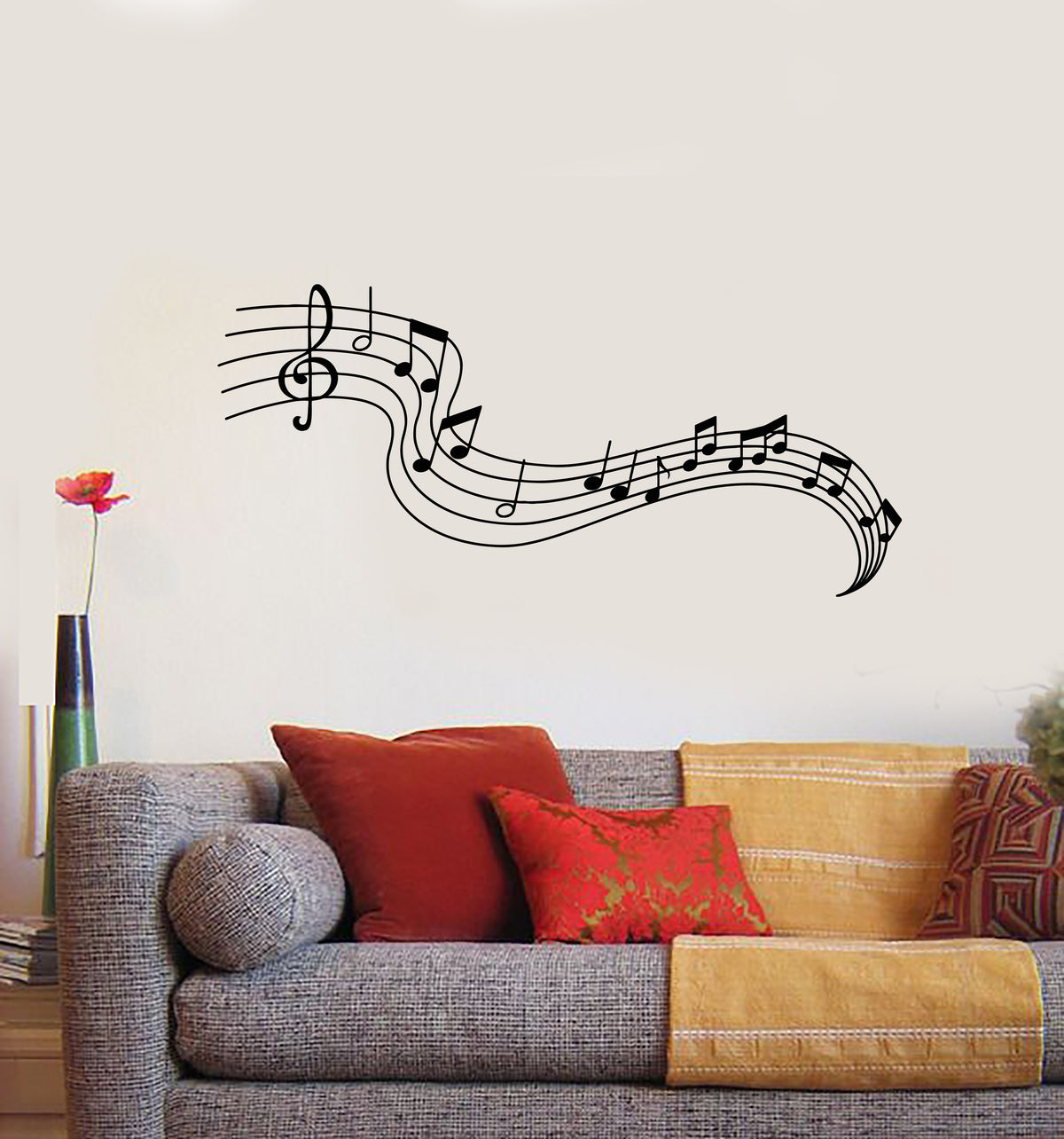 Vinyl Wall Decal Music Notes Paper Musical Keys Composer Stickers Mura ...