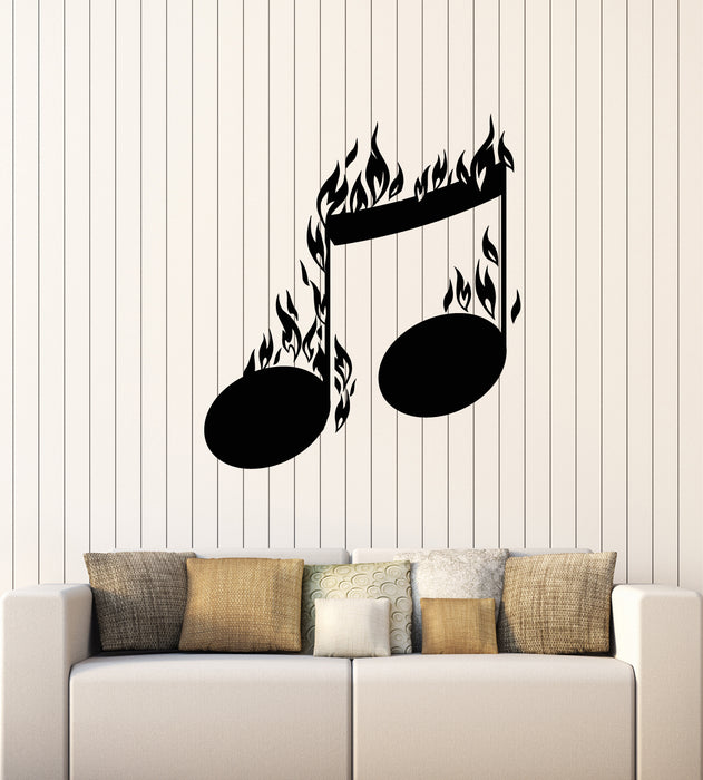 Vinyl Wall Decal Abstract Fire Note Hot Music Club Tracks Stickers Mural (g1390)