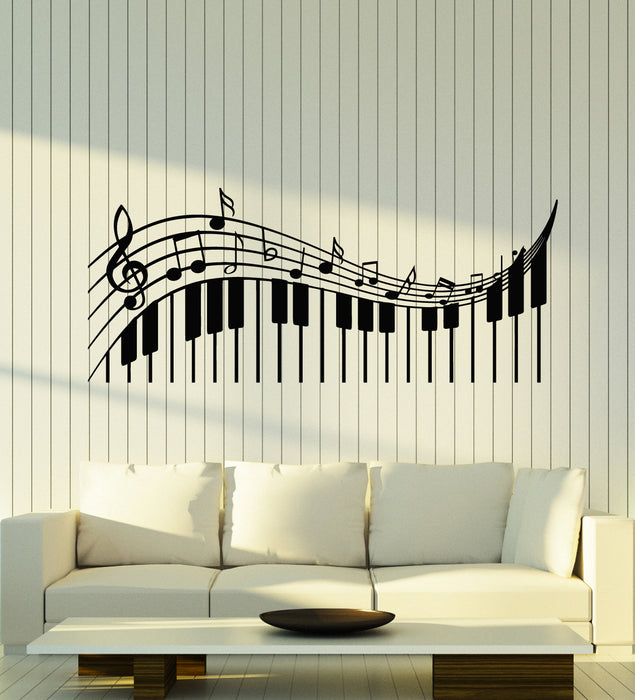 Vinyl Wall Decal Treble Clef Musical Keys Music Piano Notes Pianoforte Stickers Mural (g1496)