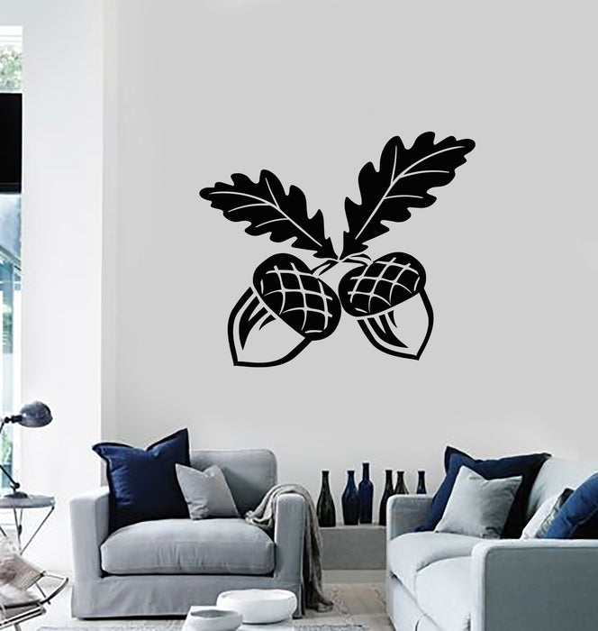 Vinyl Wall Decal Oak Tree Acorn Nature Leaves Home Decor Stickers Mural (g404)