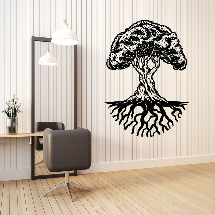 Oak Vinyl Wall Decal Nature Big Tree Roots Stickers Mural (k186)