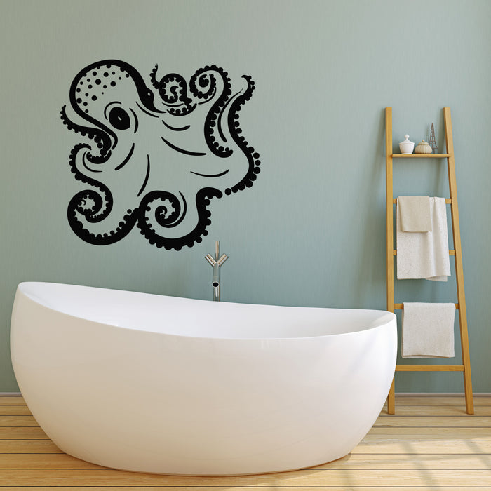 Vinyl Wall Decal Funny Octopus Tentacles Bathroom Ocean Sea Stickers Mural (g3274)