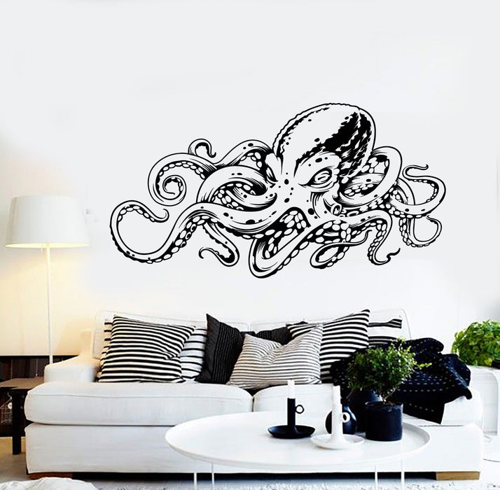 Vinyl Wall Decal Bathroom Octopus Ocean Sea Style Animal Stickers Mural (g1344)