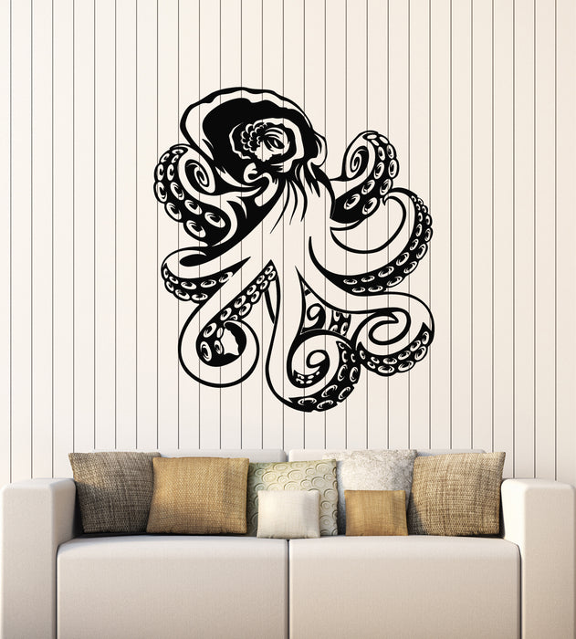 Vinyl Wall Decal Octopus Bathroom Ocean Sea Marine Animal Stickers Mural (g1526)
