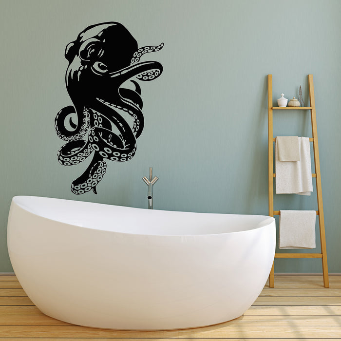 Vinyl Wall Decal Tentacles Octopus Sea Animal Nautical Decor Stickers Mural (g1693)
