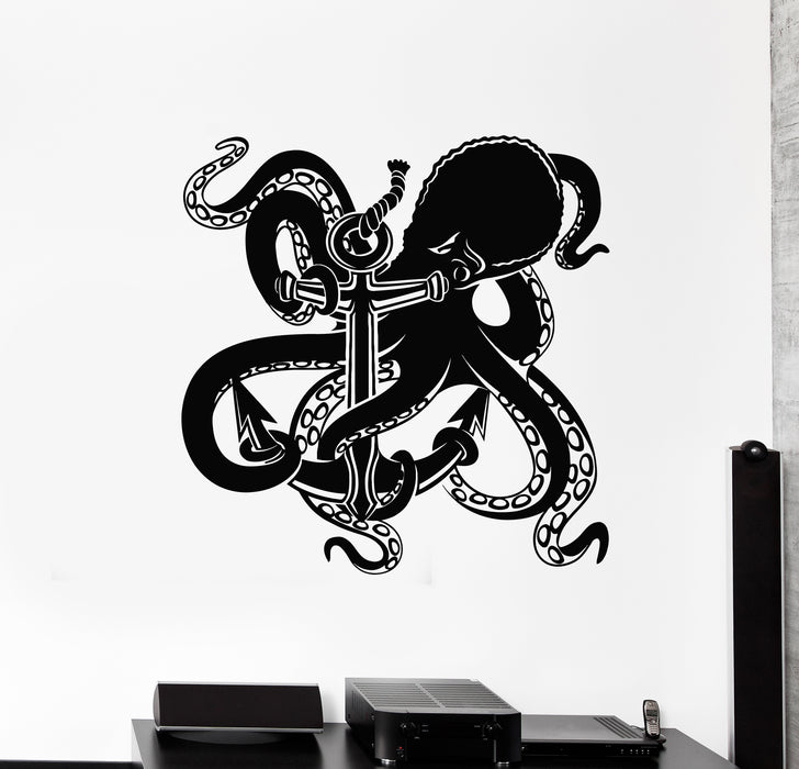Vinyl Wall Decal Anchor Octopus Ocean Marine Sea Beach House Stickers Mural (g2142)