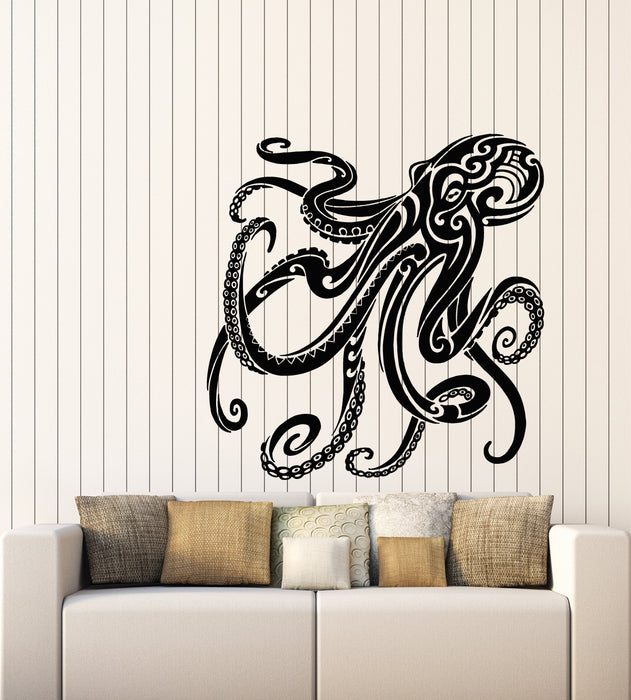 Vinyl Wall Decal Nautical Animal Octopus Ocean Marine Sea Stickers Mural (g2621)