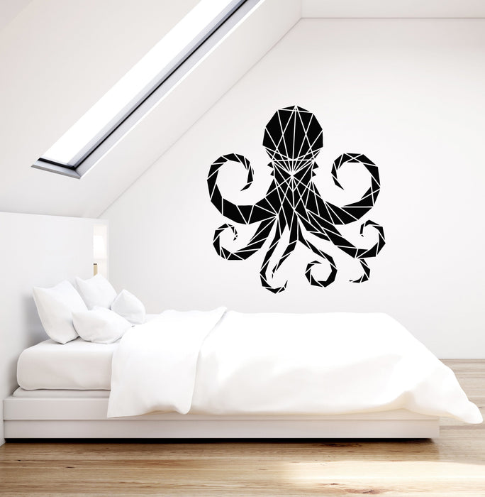 Vinyl Wall Decal Polygonal Octopus Beautiful Room Decor Art Stickers Mural (ig5344)