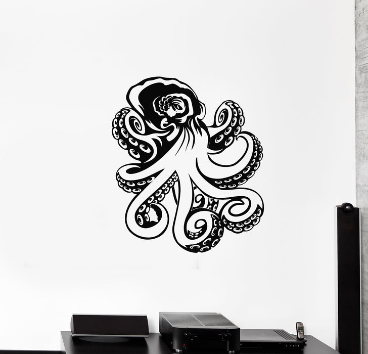 Vinyl Wall Decal Octopus Bathroom Ocean Sea Marine Animal Stickers Mural (g1526)