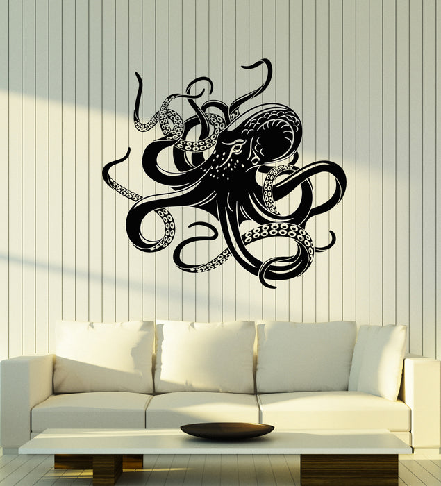 Vinyl Wall Decal Bathroom Octopus Ocean Marine Tribal Animal Stickers Mural (g2179)