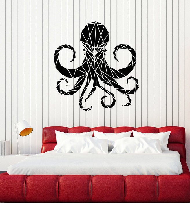 Vinyl Wall Decal Polygonal Octopus Beautiful Room Decor Art Stickers Mural (ig5344)