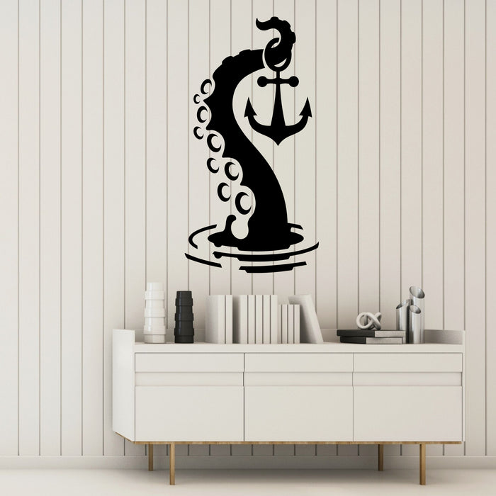 Octopus Leg Wall Vinyl Marine Ocean Decor Kraken Sea Animal Anchor Stickers Mural (k324)