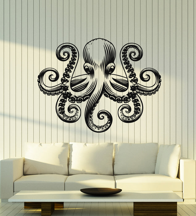 Vinyl Wall Decal Octopus Ocean Marine Sea Animal Bathroom Stickers Mural (g5077)