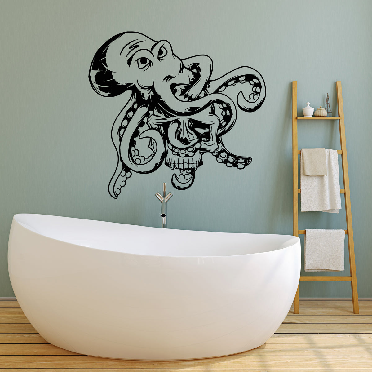 Vinyl Wall Decal Skull Octopus Ocean Sea Animal Marine Style Stickers ...