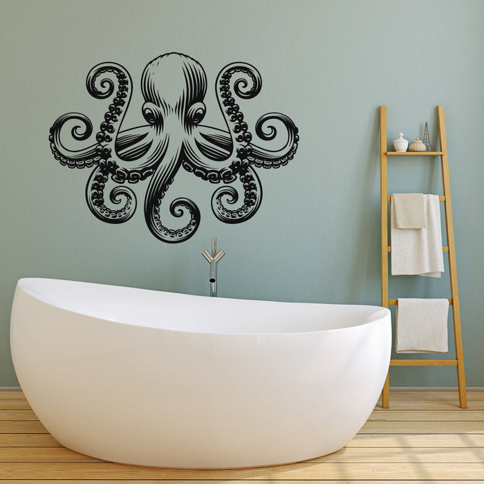 Vinyl Wall Decal Octopus Ocean Marine Sea Animal Bathroom Stickers Mural (g5077)