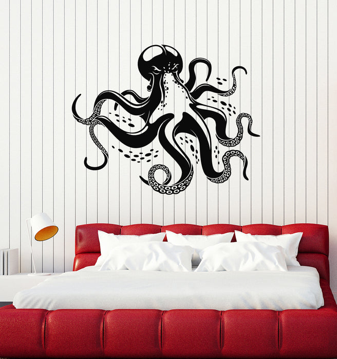 Vinyl Wall Decal Octopus Ocean Marine Sea Animal Child Room Stickers Mural (g6281)