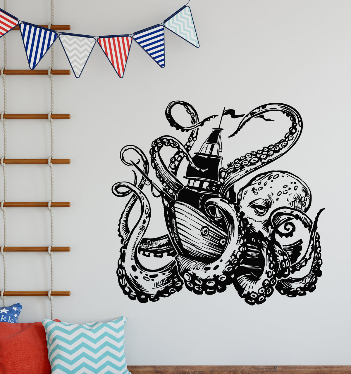 Autocollant Vinyle Sea Kraken (Kraken De Mer) - Pour Voiture, Mur, Ordinateur - Multicolore