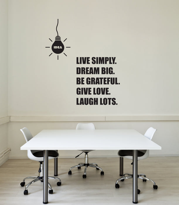 Vinyl Wall Decal Office Lightbulb Idea Inspirational Quote Words Interior Stickers Mural (ig5837)