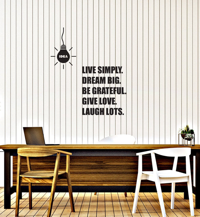 Vinyl Wall Decal Office Lightbulb Idea Inspirational Quote Words Interior Stickers Mural (ig5837)