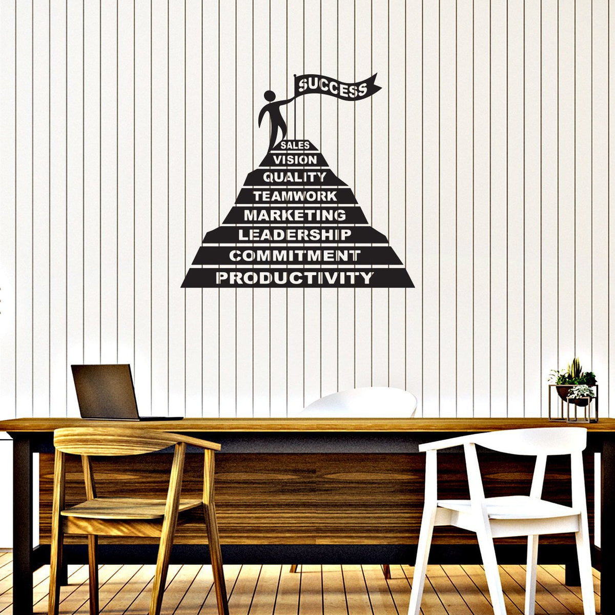 Vinyl Wall Decal Success Pyramid Office Space Interior Motivation Art ...