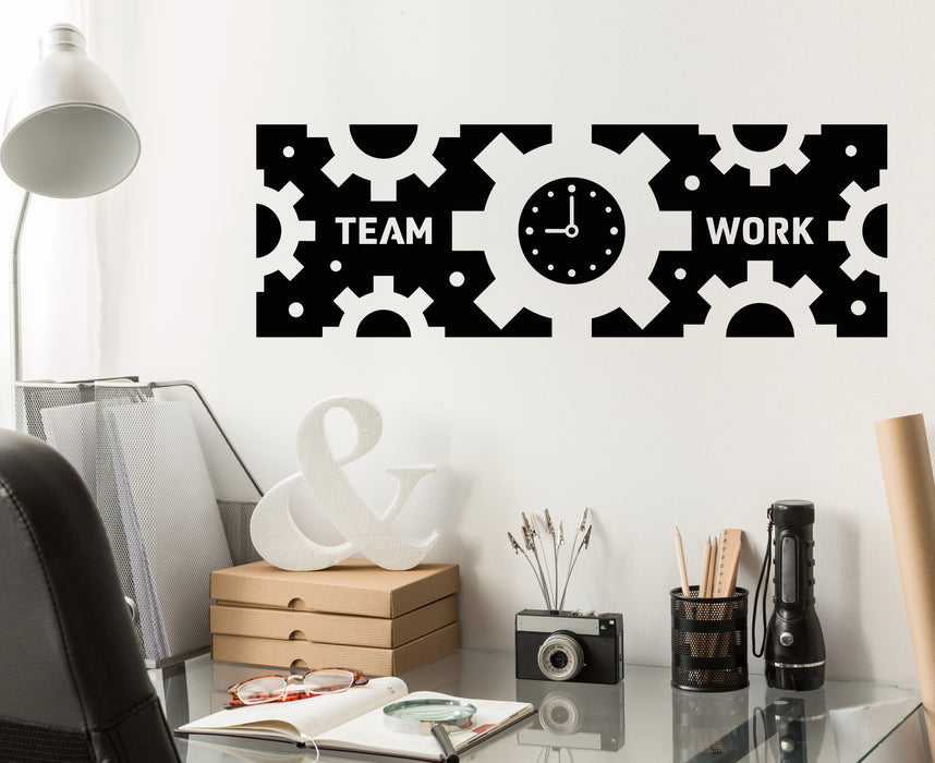 Vinyl Wall Decal Office Style Team Work Creative Gears Business Stickers Mural (g6860)