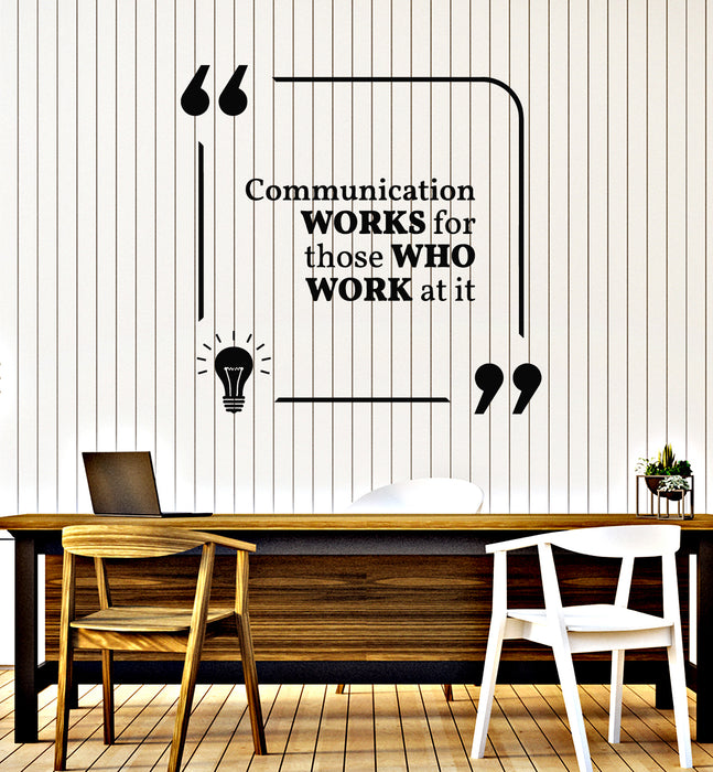 Vinyl Wall Decal Motivational Quote Communication Works Teamwork Stickers Mural (g4168)