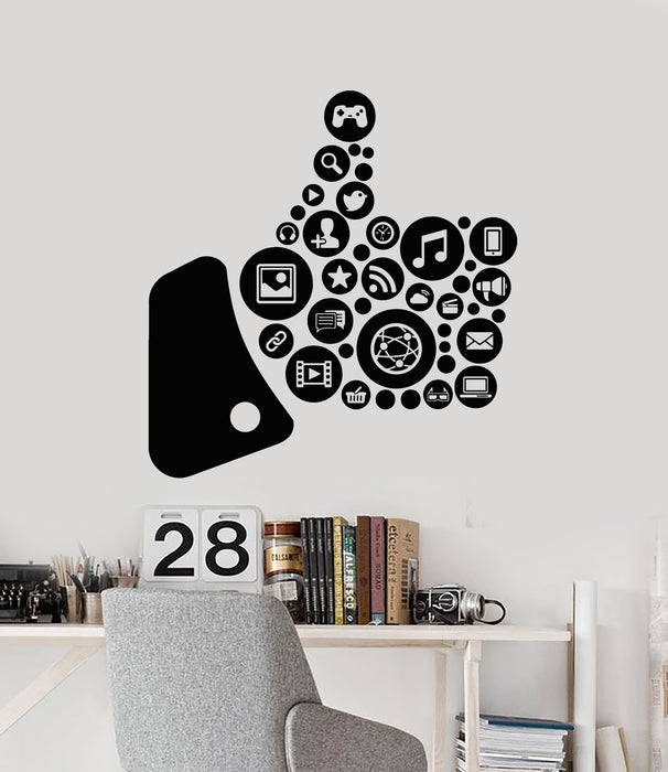 Vinyl Wall Decal Workplace Internet Music Recreation Gaming Stickers Mural (g5292)