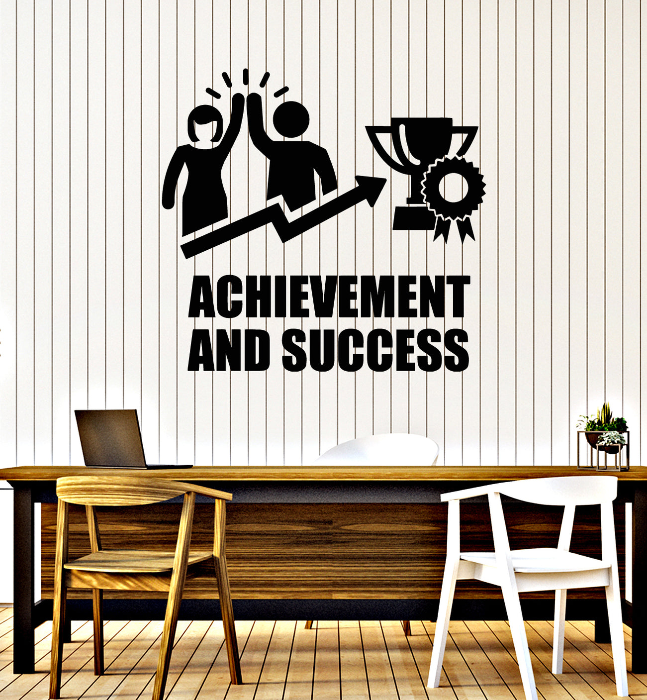 Vinyl Wall Decal Achievement Success Motivation Words Office Decor Sti ...
