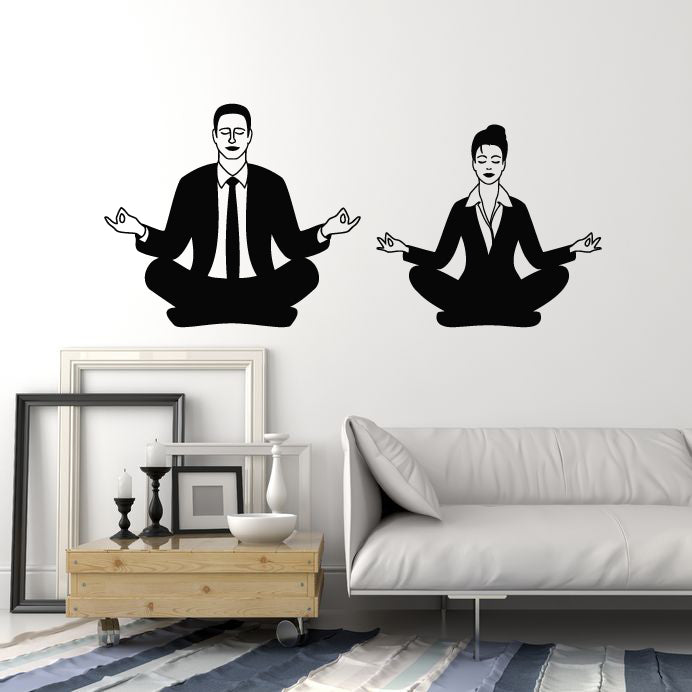 Vinyl Wall Decal Office Worker Break Room Relax Zen Meditation Stickers Mural (g2942)
