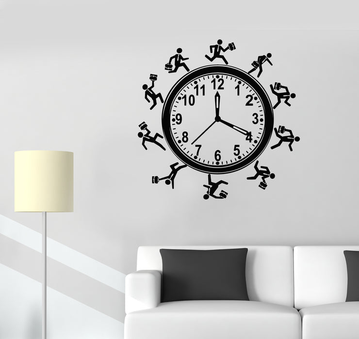 Vinyl Wall Decal Office Art Clock Room Work Business Time Stickers Mural (g4607)
