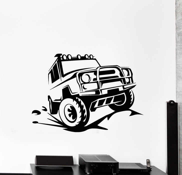 Vinyl Wall Decal Offroader Truck Big Machine Jeep SUV Garage Decor Stickers Mural (g889)