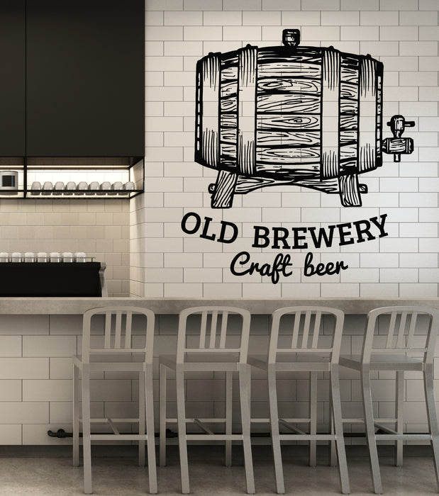 Vinyl Wall Decal Old Brewery Barrel Craft Beer Pab Bar Alcohol Beerhouse Stickers Mural (g6839)