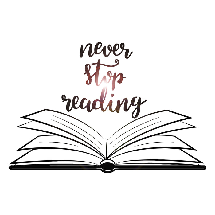 Vinyl Wall Decal Open Book Quote Reading Room Library Decor Stickers Mural Unique Gift (ig5184)