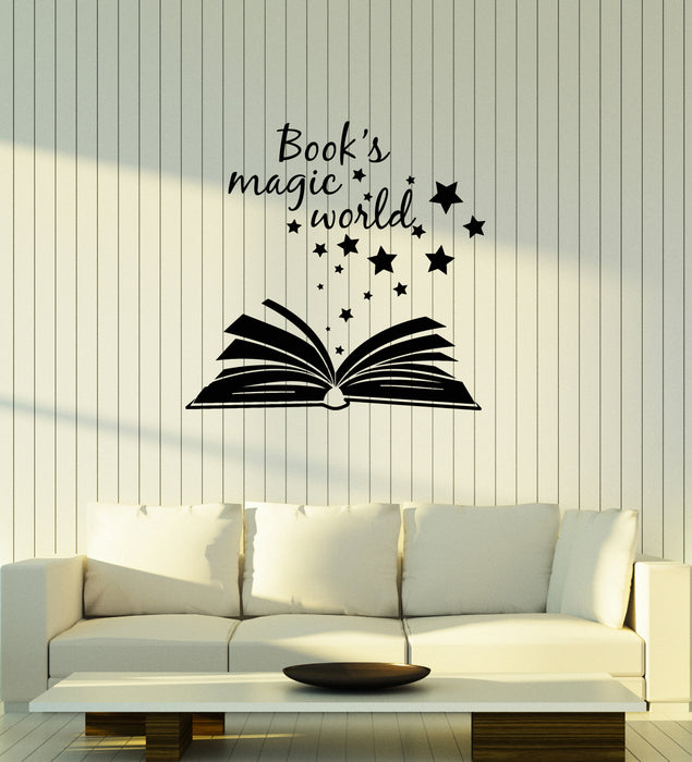 Vinyl Wall Decal Open Magical Book Quote Reading Room Library Stickers Mural (ig6151)