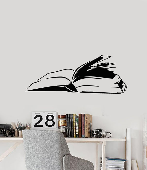 Vinyl Wall Decal Reading Room Open Book Shop Store Stickers Mural (g3317)