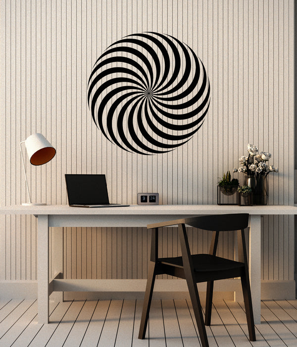 Vinyl Wall Decal Circle Optical Illusion Visual Effect Geometric Stickers Mural (g5672)