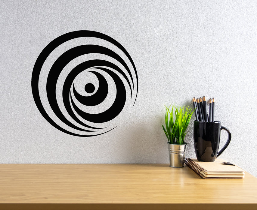 Vinyl Wall Decal Geometric Round Visual Optical Illusion Stickers Mural (g5572)