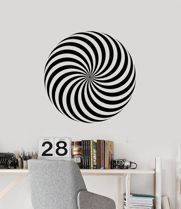 Vinyl Wall Decal Circle Optical Illusion Visual Effect Geometric Stickers Mural (g5672)