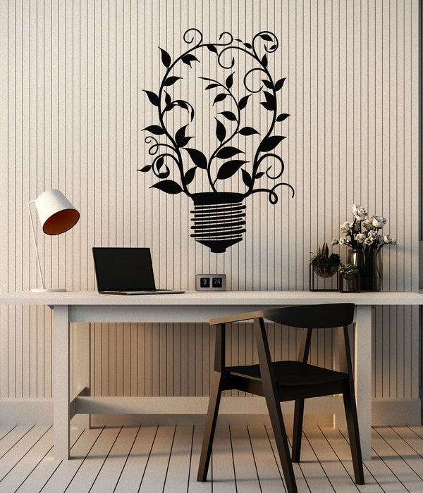 Vinyl Wall Decal Environmental Product Ecology Nature Green Idea Bulb Stickers Mural (g2301)