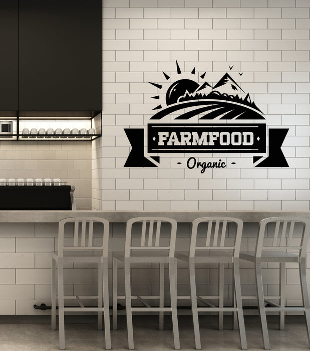 Vinyl Wall Decal Organic Farm Food Dining Room Eating Farmer Stickers Mural (g4402)