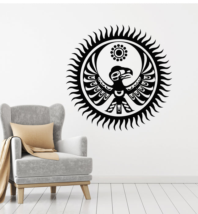 Vinyl Wall Decal Native American Totem Eagle Symbol Sun Stickers Mural (g3353)
