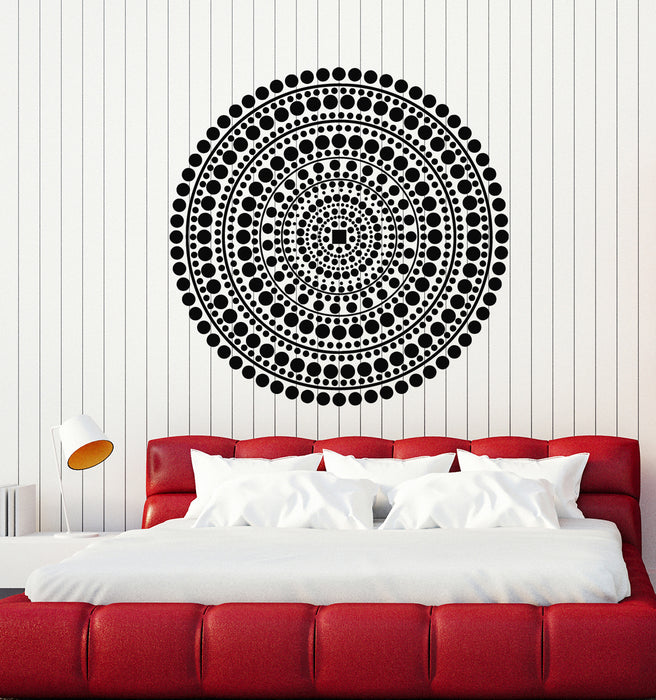 Vinyl Wall Decal Yoga Studio Ornament Mandala Circle Meditation Stickers Mural (g4881)