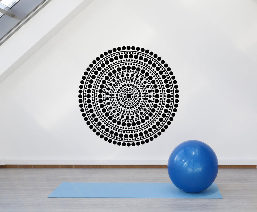 Vinyl Wall Decal Yoga Studio Ornament Mandala Circle Meditation Stickers Mural (g4881)