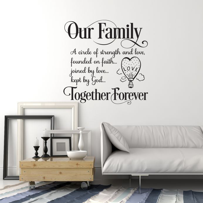 Vinyl Wall Decal Family Saying Inspirational Quote Home Room Decor Stickers Mural (ig6152)