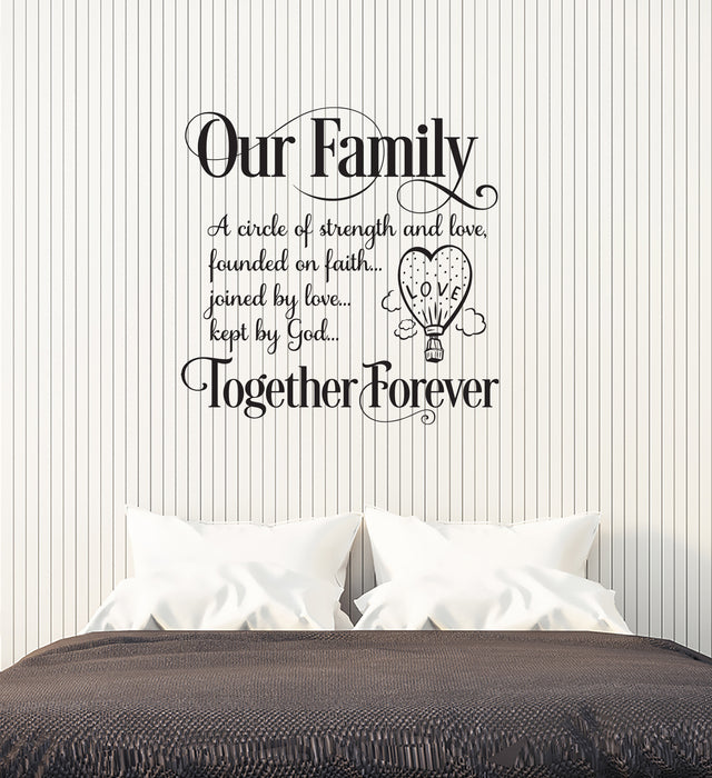 Vinyl Wall Decal Family Saying Inspirational Quote Home Room Decor Stickers Mural (ig6152)