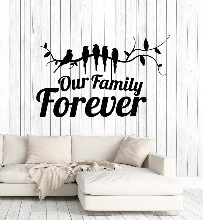 Виниловая наклейка на стену Наша семья навсегда Главная фраза Декор для дома Наклейки настенная роспись (g6785)