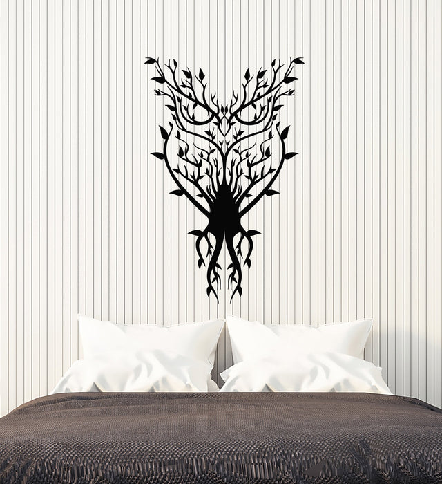 Vinyl Wall Decal Owl Bird Branches Nature Abstract Room Decoration Stickers Mural (ig5552)