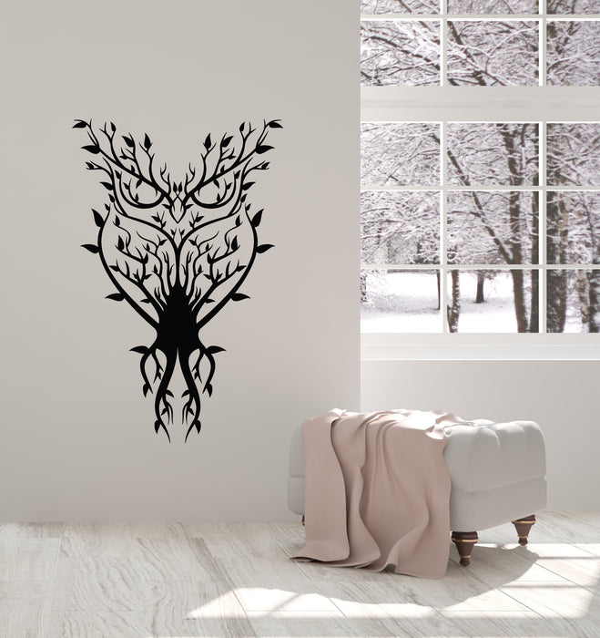 Vinyl Wall Decal Owl Bird Branches Nature Abstract Room Decoration Stickers Mural (ig5552)